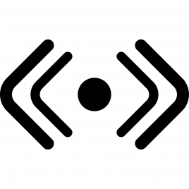 stream waves sign icon black white symmetric circle arrows shapes outline
