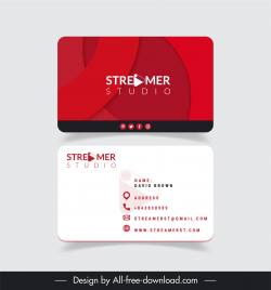 streamer business card template elegant modern blurred design