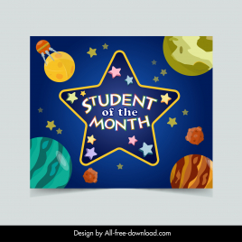 student of the month poster template elegant stars planets decor