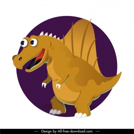 suchominus dinosaur icon funny cartoon character sketch