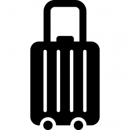 suitcase sign icon flat black white geometric outline