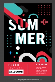 summer flyer template dark modern colorful decor