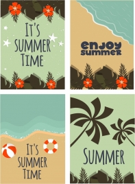 summer time background templates colored classical design