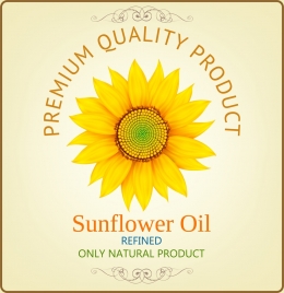 sunflower oil advertisement yellow petal icons decor