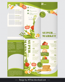 supermarket products leaflet template elegant tri fold