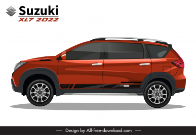 suzuki xl7 2022 car model icon modern flat side view design