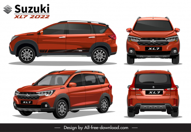 suzuki xl7 2022 car models advertising poster modern different views sketch