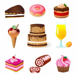 sweets and candies icons set