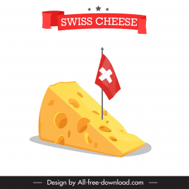 switzerland advertising poster 3d cheese flag sketch
