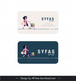 syfas shop card visit templates cartoon  shopper sketch