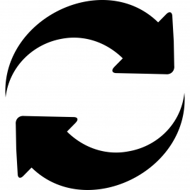 sync double curved circular arrows sign
