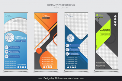 synthetic company roll up banner templates collection modern elegant geometry