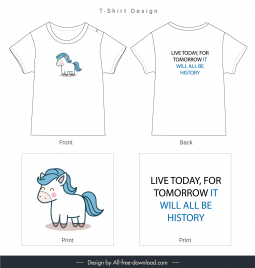 t shirt template cute handdrawn horse