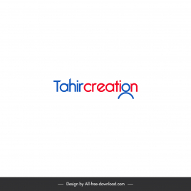 tahir creation logo about for website social media profile with color blue and red type logo