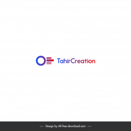 tahir creation logo about for website social media profile with color gradient blue and red circle shape