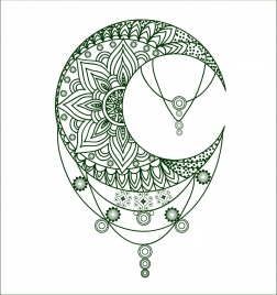tattoo template tribal crescent decoration