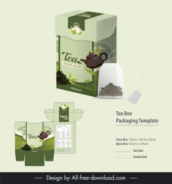 tea box packaging template elegant field scene decor