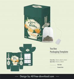 tea box packaging template orange fruit slices decor