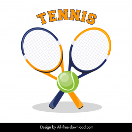 tennis sport advertising banner modern flat sketch