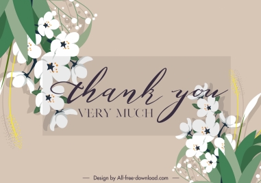 thank quotation banner elegant calligraphic botany decor