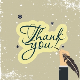 thank you banner calligraphy writing hand classical grunge