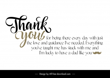 thank you dad quotation template simple texts saying moustache