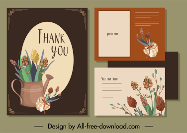 thanking card templates elegant classical botanical decor