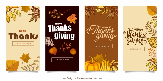 thanks giving card templates elegant classical plants elements