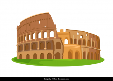the colosseum icon classical 3d sketch
