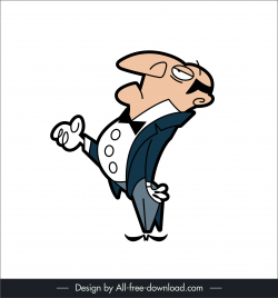 Mr bean character cartoon icon handdrawn sketch vectors stock in format for  free download 162 bytes