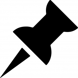 thumbtack sign icon flat silhouette geometric sketch