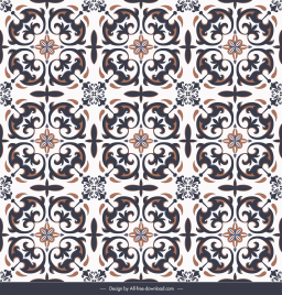 tile pattern template elegant symmetric floral repeating decor