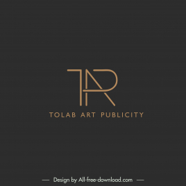 tolab art publicity logo template flat dark stylized texts