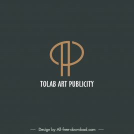tolab art publicity logotype flat elegant stylized texts lines
