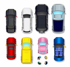 Top View Abstract Cars