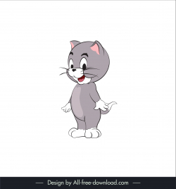 topsy cat character in movie tom and jerry icon cute cartoon character outline