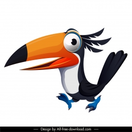 toucan bird icon funny cute cartoon character sketch