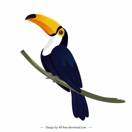 toucan icon perching gesture bright modern design