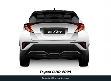 toyota c hr 2021 car model advertising template modern back view design