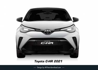 toyota c hr 2021 car model advertising template modern front view design