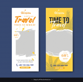travel roll up banner template checkered coconut tree decor