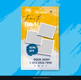 travel roll up banner template checkered image coconut tree decor