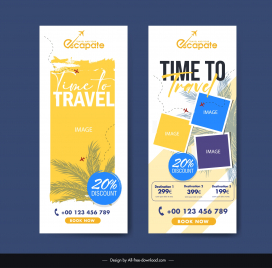 travel roll up banner template classic coconut tree images decor
