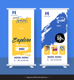 travel rollup banner templates grunge color decor