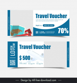 travel voucher template elegant checkered ticket map