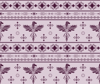 tribal classical repeating pattern design legendary birds decoration