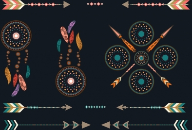 tribal design elements various boho styles