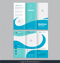 trifold brochure template elegant checkered curves decor