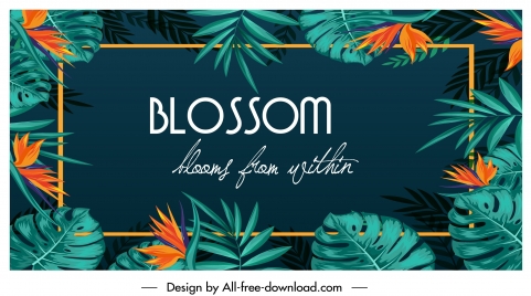 tropical nature background blossom flowers leaves decor