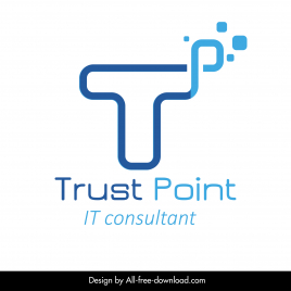 trust point logo template symmetric stylized text sketch
